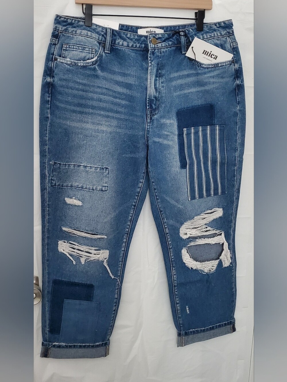 Mica Distressed Patchwork Jeans Size 32